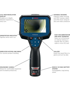 Cámara de Inspección Bosch GIC4-23C 1.5m con Luz LED 2