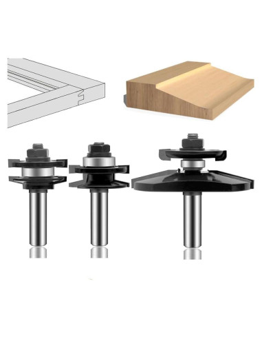 Juego de Brocas de Router LEATBUY 3 PCS 12mm Carburo