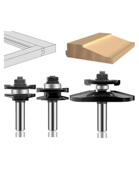 Juego de Brocas de Router LEATBUY 3 PCS 12mm Carburo