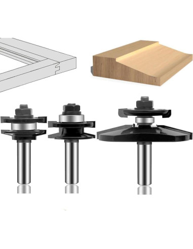 Juego de Brocas de Router LEATBUY 3 PCS 12mm Carburo