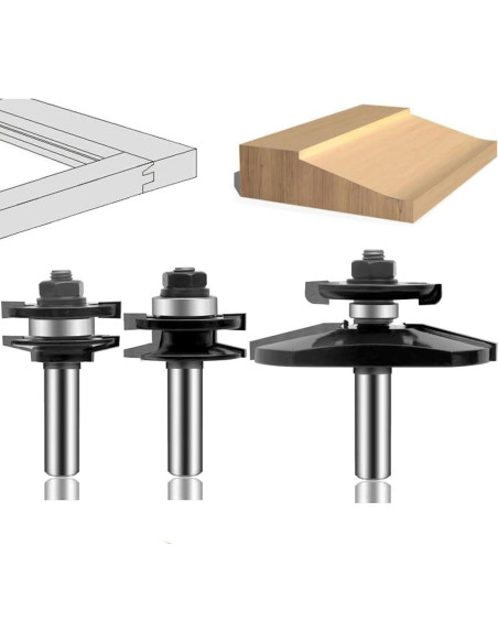 Juego de Brocas de Router LEATBUY 3 PCS 12mm Carburo