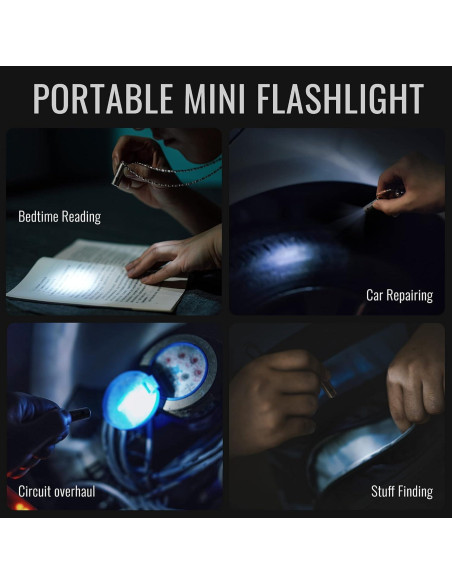 Linterna LED Mini KeyUnity KF00 de Titanio 15 Lúmenes Impermeable
