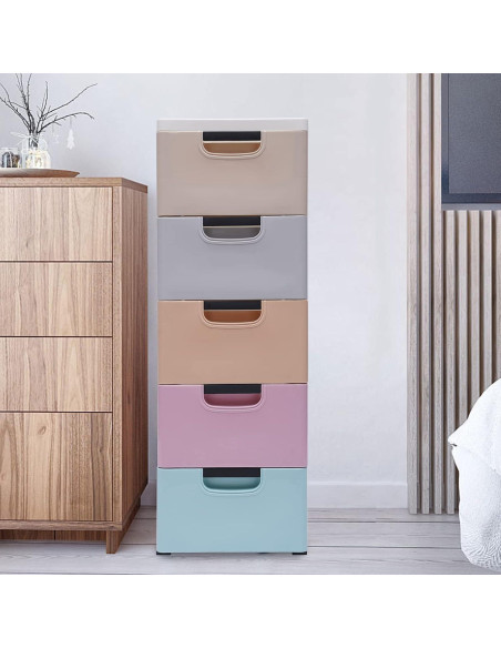 Cajonera Apilable KONGKUNI 5 Cajones Colorida 40x30x84cm