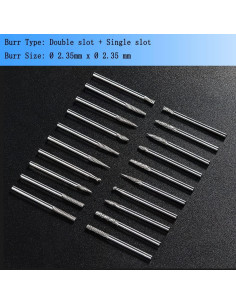 Juego de 20 Fresas de Carburo 2.35 mm Luo ke para Dremel 2