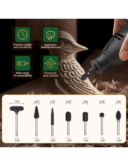 Burr Rotativo Nariz de Bola ToolTrek 3.175 mm Carburo Tungsteno