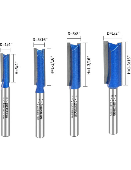 Juego de Brocas de Router KOWOOD Plus Doble Filo 6.35-12.7 mm