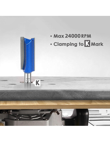 Juego de Brocas de Router KOWOOD Plus Doble Filo 6.35-12.7 mm