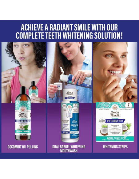 Kit de Cuidado Bucal GuruNanda Carbón 155ml - Blanqueador