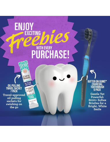 Kit de Cuidado Bucal GuruNanda Carbón 155ml - Blanqueador