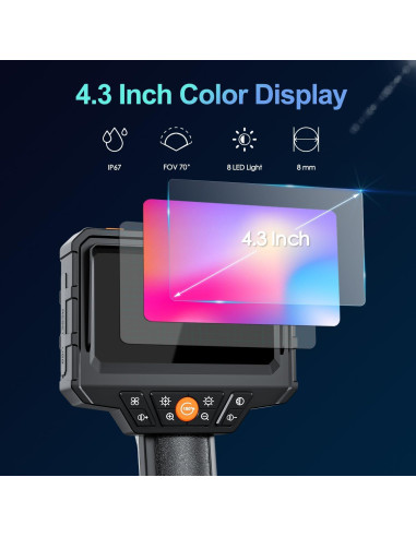 Cámara Endoscópica SKYBASIC 15M HD LCD 4.3" IP67 con LED