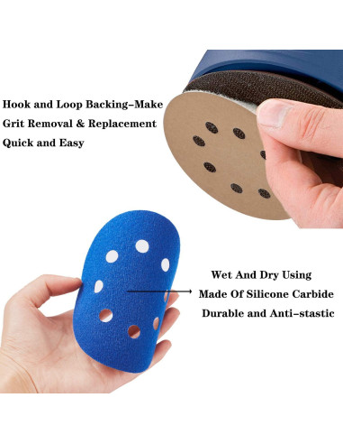 20 Discos de Lija 5" CKFCXC 3000-10000 Granos Húmedo/Seco