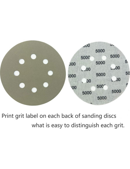 20 Discos de Lija 5" CKFCXC 3000-10000 Granos Húmedo/Seco