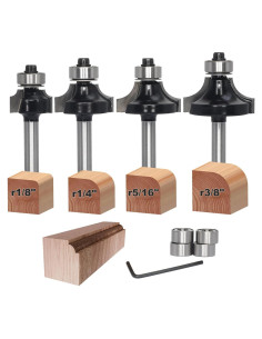 Juego de 4 Brocas Redondeadas Akylin Eje 1/4" (6.35mm)