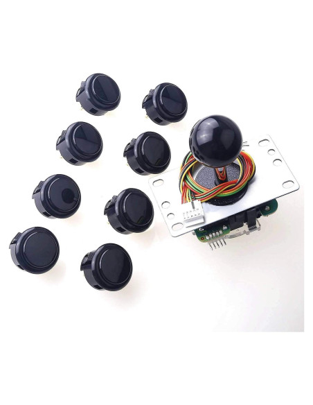 Joystick Sanwa JLF-TP-8YT + 8 Botones OBSF-30 Negro