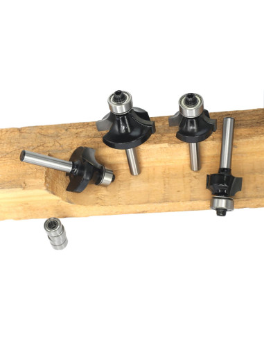 Juego de 4 Brocas Redondeadas Akylin Eje 1/4" (6.35mm)