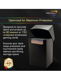 Caja de Cartas BCW Negra Mate para 80 Cartas con Divisores 2