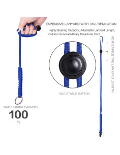 Collar Lanyard de Supervivencia WALNEW 63 cm Ajustable Azul Marino 2