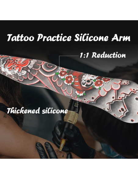 Brazo de Práctica para Tatuajes de Silicona Blanca 1:1