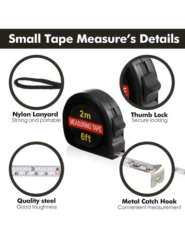50 Cintas Métricas Retráctiles 2m Copkim - Regalos Prácticos