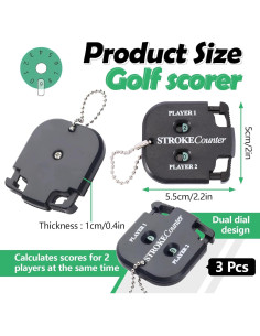 Paquete de 3 Contadores de Golpes de Golf Huakaile Digital 2