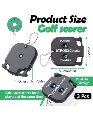 Paquete de 3 Contadores de Golpes de Golf Huakaile Digital