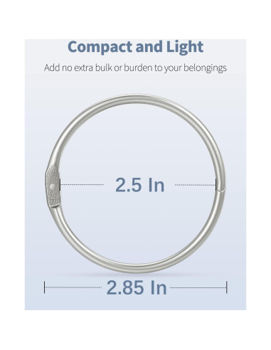Anillos de Encuadernación Pawfly 12 Pcs 7.24 cm Acero Blanco