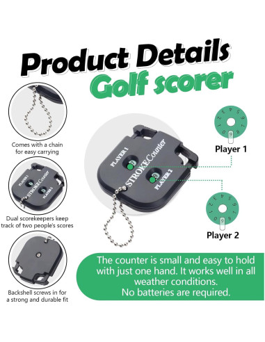 Paquete de 3 Contadores de Golpes de Golf Huakaile Digital
