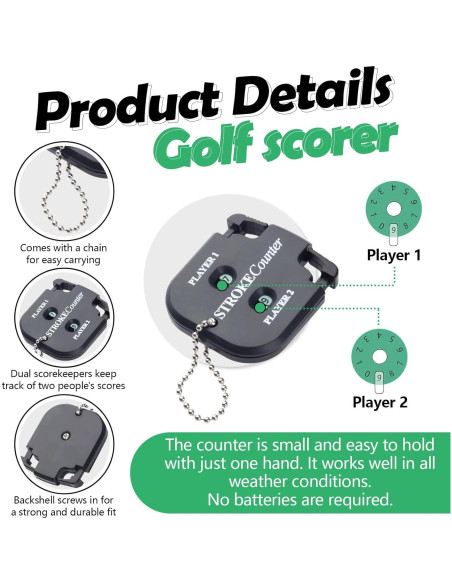 Paquete de 3 Contadores de Golpes de Golf Huakaile Digital