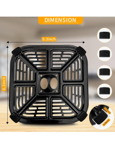 Plato de Parrilla para Freidora de Aire BLACK+DECKER 2QT 16cm 2