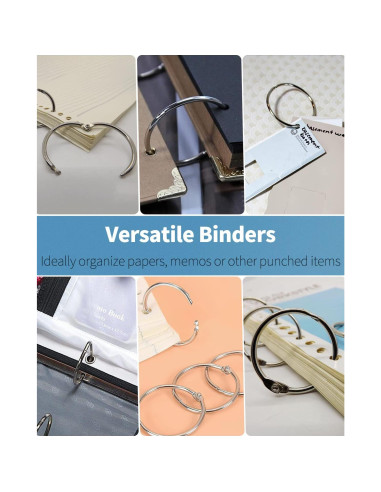 Anillos de Encuadernación Pawfly 12 Pcs 7.24 cm Acero Blanco