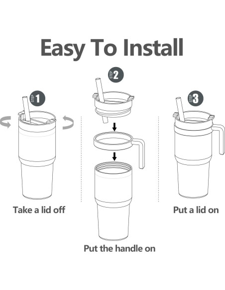 Mangos para Taza Stanley 14oz Quencher H2.0 Wefanify - Paquete de 2