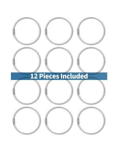 Anillos de Encuadernación Pawfly 12 Pcs 7.24 cm Acero Blanco