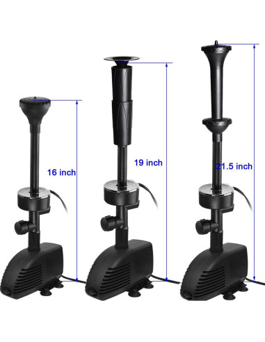 Bomba Sumergible COODIA 660GPH con Luz LED RGB y Filtro