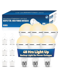 Bombillas de Emergencia Recargables BoRccdit 12W 3000K 6 Pack