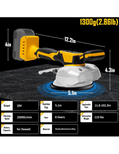 Máquina de Nivelación de Azulejos Inalámbrica EXORM 20V