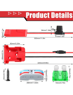 Adaptador de Batería Pickmesh 2 Paquetes Compatible Milwaukee M18 2