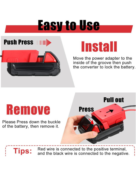 Adaptador de Batería Pickmesh 2 Paquetes Compatible Milwaukee M18