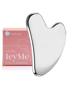 Gua Sha de Acero Inoxidable BAIMEI para Cuidado Facial 8.5cm