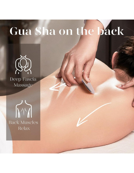 Gua Sha de Acero Inoxidable BAIMEI para Cuidado Facial 8.5cm