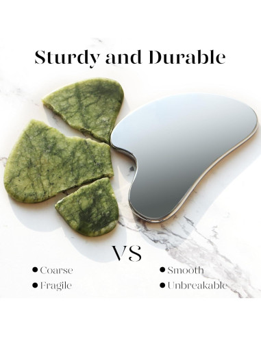 Gua Sha de Acero Inoxidable BAIMEI para Cuidado Facial 8.5cm