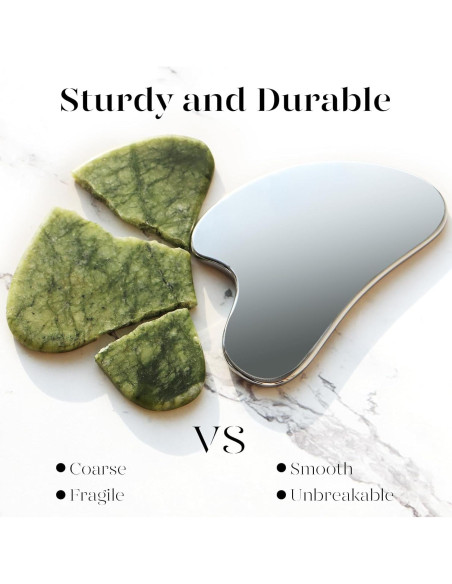 Gua Sha de Acero Inoxidable BAIMEI para Cuidado Facial 8.5cm