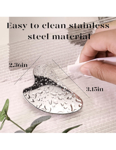 Gua Sha de Acero Inoxidable BAIMEI para Cuidado Facial 8.5cm