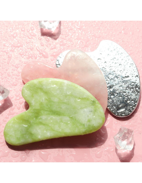 Gua Sha de Acero Inoxidable BAIMEI para Cuidado Facial 8.5cm