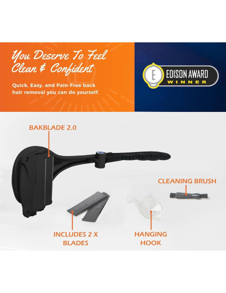 Afeitadora de Espalda BakBlade 2.0 para Hombres - Ergonómica y Segura
