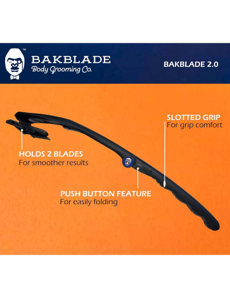 Afeitadora de Espalda BakBlade 2.0 para Hombres - Ergonómica y Segura