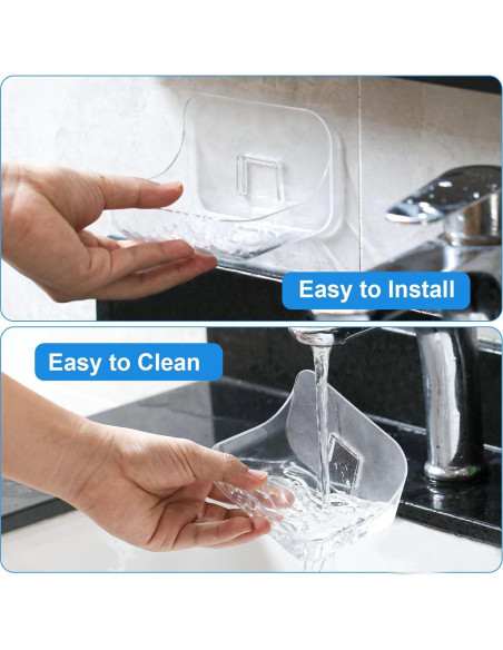 Plato de Jabón Acrílico Transparente FEPTUASE 2 Pcs Autodrenante