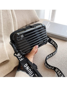 Maleta de Viaje de PVC Dura para Mujeres - Bolsa de Maquillaje Negra 2