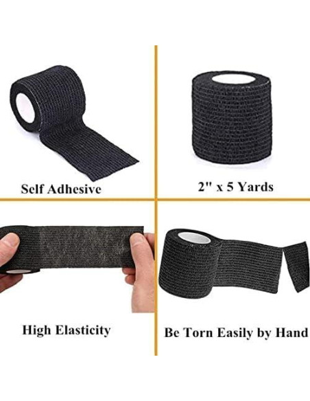 Cinta de Agarre Yuelong 12Pcs 5cm x 4.5m Negra Autoadhesiva