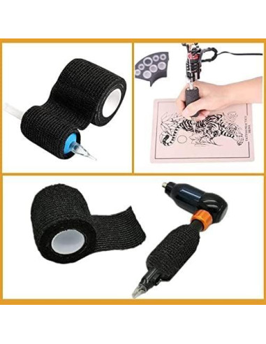 Cinta de Agarre Yuelong 12Pcs 5cm x 4.5m Negra Autoadhesiva