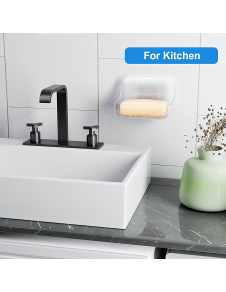 Plato de Jabón Acrílico Transparente FEPTUASE 2 Pcs Autodrenante